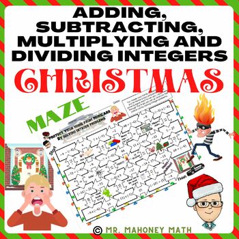 Preview of Adding, Subtracting, Multiplying & Dividing Integers Christmas/Holiday Maze