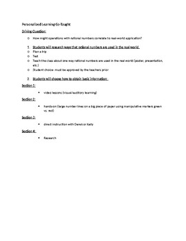 Preview of Adding, Subtracting, Multiplying, Dividing Integers Vacation Project