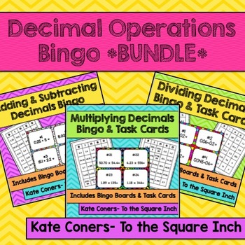 Preview of Decimal Operations Bingo Games | Task Card | Whole Class Activity