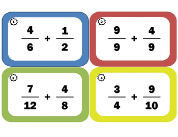Preview of Adding, Subtracting, Multiplying, and Dividing Fractions Task Cards Bundle