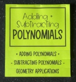 Adding and Subtracting Polynomials- Algebra 1 Foldable