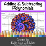 Adding & Subtracting Polynomials Color-By-Number!