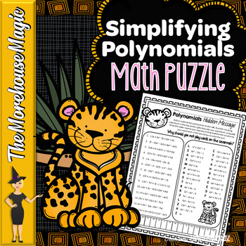 Preview of ADDING & SUBTRACTING POLYNOMIALS MATH PUZZLE