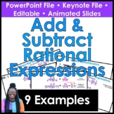 Adding & Subtracting Rational Expressions Keynote/Powerpoint