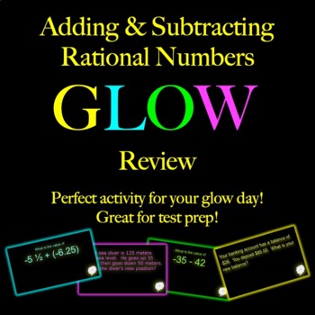 Preview of Adding & Subtracting Rational Numbers | Glow Day | Math Test Prep | 7th Grade