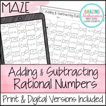 Adding & Subtracting Rational Numbers Maze by Amazing Mathematics