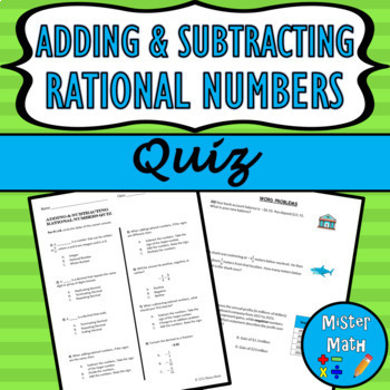 Preview of Adding & Subtracting Rational Numbers Quiz