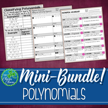 Preview of Adding, Subtracting and Classifying Polynomials - Notes, Scavenger Hunt & Quiz