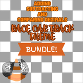 Adding, Subtracting, and Comparing Racetrack Theme Bundle