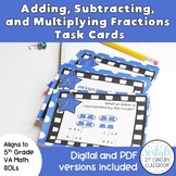 Adding, Subtracting, and Multiplying Fractions Task Cards 