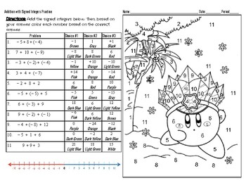 Preview of Operations w/ 3 Integers (add, subtract, multiply) Coloring Pages (3)