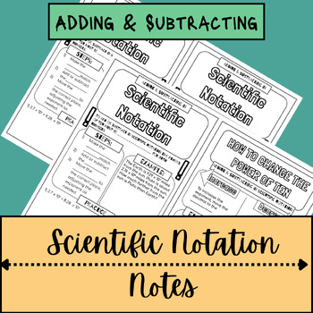 Preview of Adding & Subtracting in Scientific Notation Doodle Notes/Fill-In-the-Blank