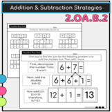Adding & Subtracting within 20 Mental Strategies 2.OA.B.2