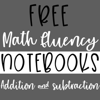 Preview of Adding & Subtraction Math Fluency Notebook