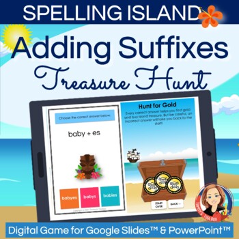 Preview of Adding Suffixes Spelling Rules Review Digital Hunt Game