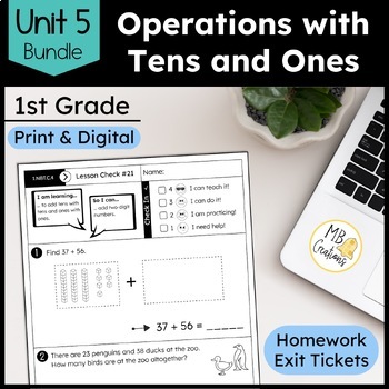 Preview of 1st Grade Add Tens & Ones in Two-Digit Numbers Worksheets - iReady Math Unit 5