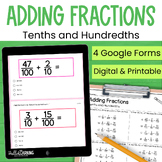 Adding Tenths and Hundredths Fractions Practice & Assessme