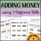 Adding Three Different Bills | Sped Money Math Addition | 