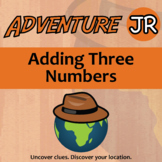 Adding Three Numbers Activity - 1.OA.A.2 - Adventure JR Printable