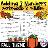 Adding Three Numbers Worksheets
