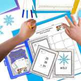 January Themed Adding Up to 4 Two-Digit Numbers Task Cards & Game