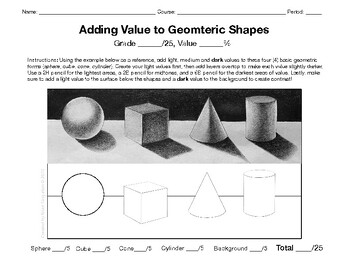 Adding Value to Geometric Shapes Printable Worksheet by Brian Singleton
