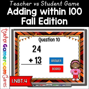 Preview of Adding Within 100 Fall Powerpoint Game