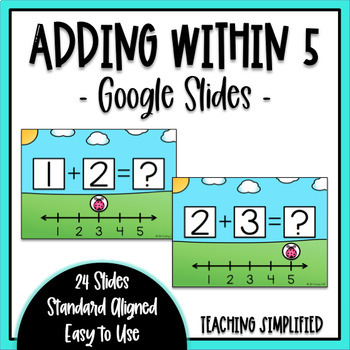Preview of Adding Within 5 for Google Slides Distance Learning