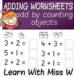 Addition Worksheet Pack - Add by counting objects