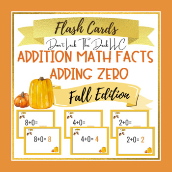 Preview of Adding Zero- Addition Flashcards For Google Slides™ | Fall Edition