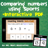 Adding and Comparing Numbers using Sports- Interactive PDF