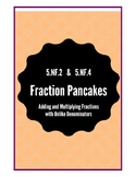 Adding Fractions with Unlike Denominators using Pancakes! 5.NF.2