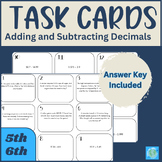Adding and Subtracting Decimals Task Cards | Math | 5th 6t