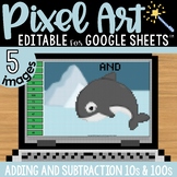 Adding and Subtracting 10s and 100s Pixel Art Math for New