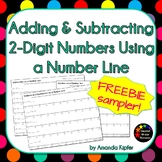 Adding and Subtracting 2-Digit Numbers on a Number Line FREEBIE