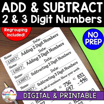Preview of Adding and Subtracting 2 Digit and 3 Digit Numbers Bundle