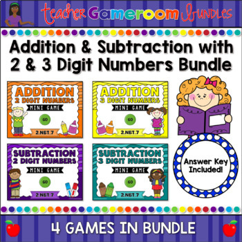 Preview of Adding and Subtracting 2 Digit and 3 Digit Powerpoint Game Set