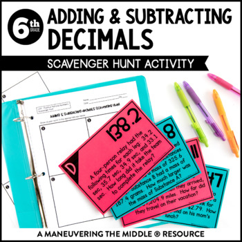 Preview of Adding and Subtracting Decimals Activity | Decimal Operations Scavenger Hunt