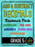 Adding and Subtracting Decimals - Lesson Plans, Task Cards