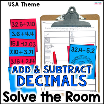 Preview of Adding and Subtracting Decimals Activity - USA Math Center