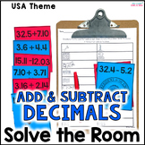 Adding and Subtracting Decimals Activity - USA Math Center