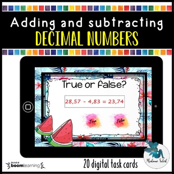 Preview of Adding and Subtracting Decimals     BOOM CARDS