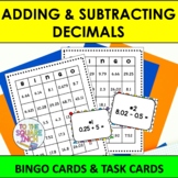 Adding and Subtracting Decimals Bingo Game | Task Cards | 