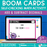 Adding and Subtracting Decimals Boom Cards | 5th Grade Mat