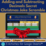 Adding and Subtracting Decimals Christmas Math Self-Checki