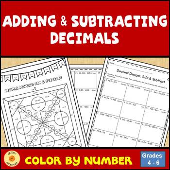 Preview of Adding and Subtracting Decimals Color By Number with Easel Assessment