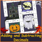 Adding and Subtracting Decimals | Cross-Number Puzzle | Halloween