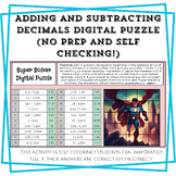 Adding and Subtracting Decimals Digital Puzzler (Self Chec
