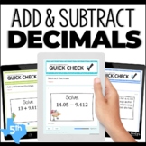 Adding and Subtracting Decimals Google Forms