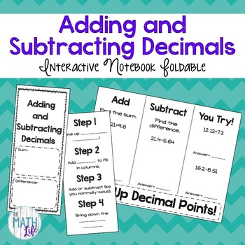 Preview of Adding and Subtracting Decimals Foldable